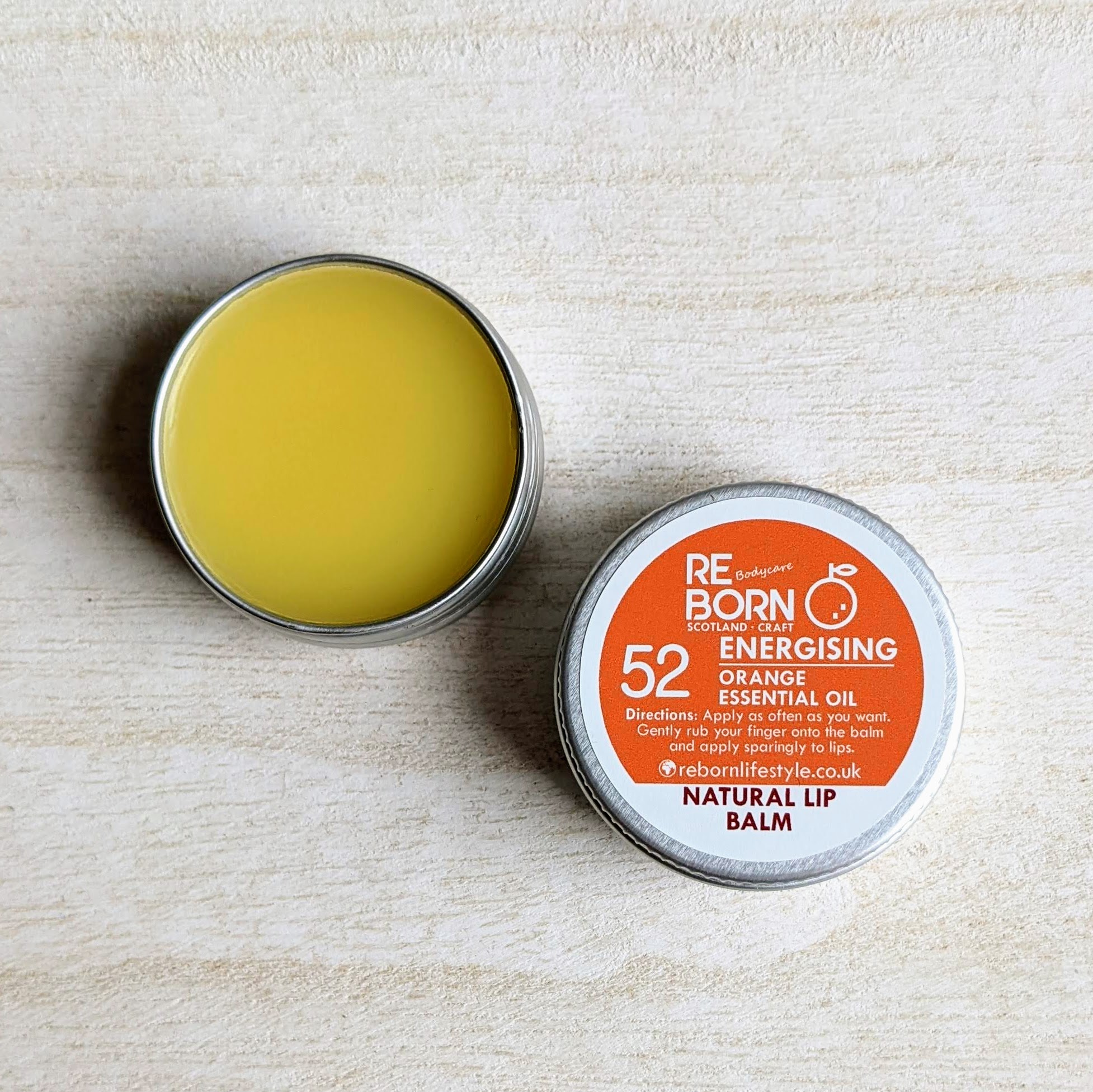 Energising Natural Lip Balm with Orange Essential Oil