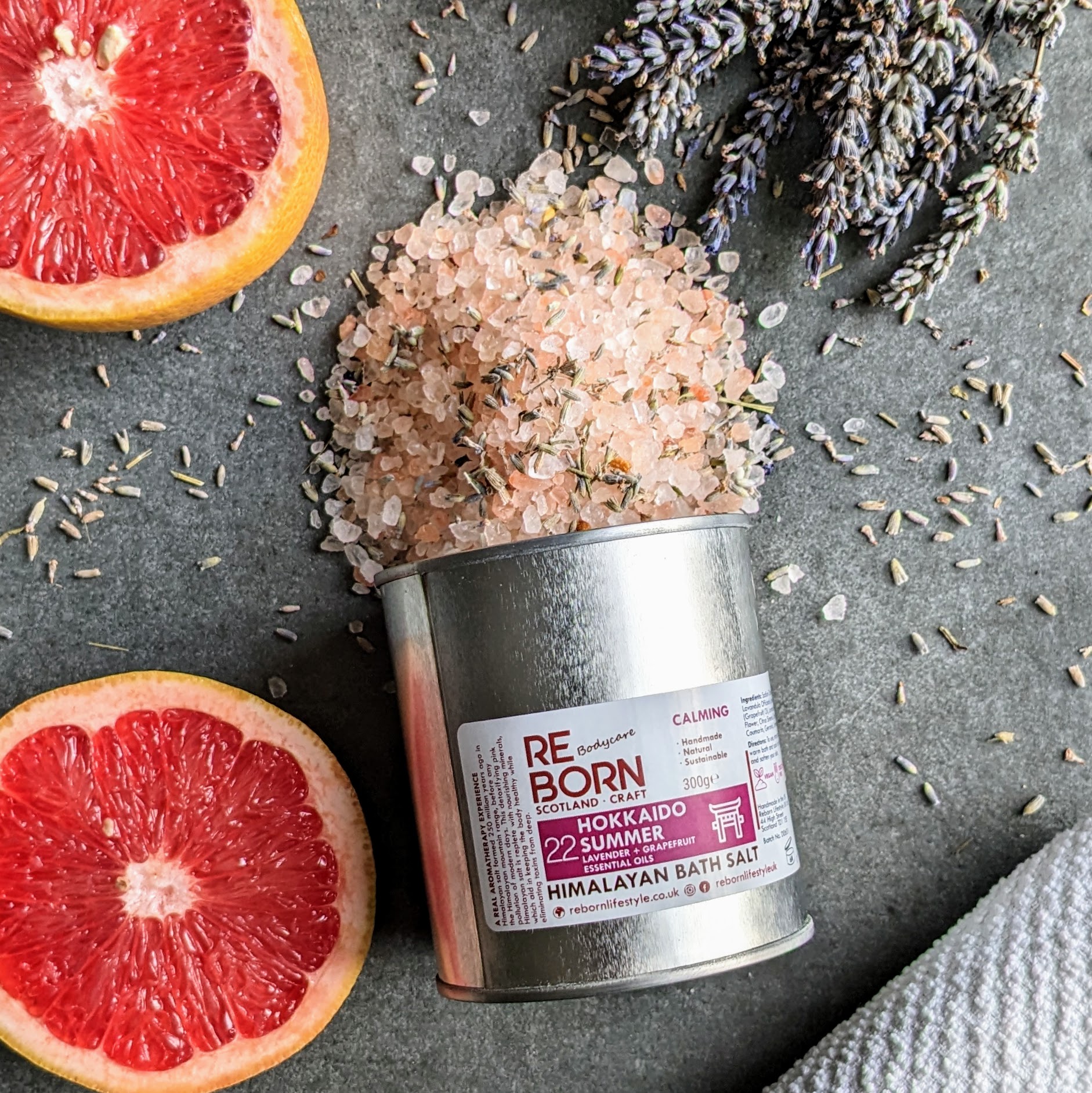 Lavender & Grapefruit Pink Himalayan Bath Salt Tin 300g