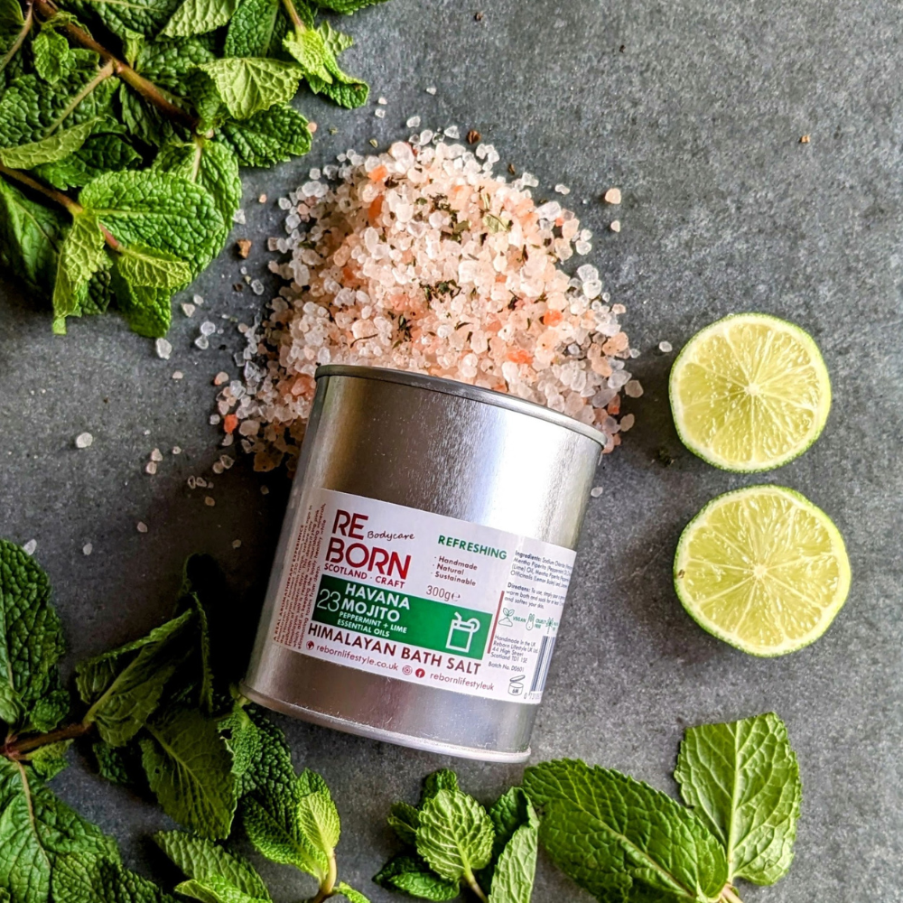 Mint & Lime Mojito Pink Himalayan Bath Salt Tin 300g