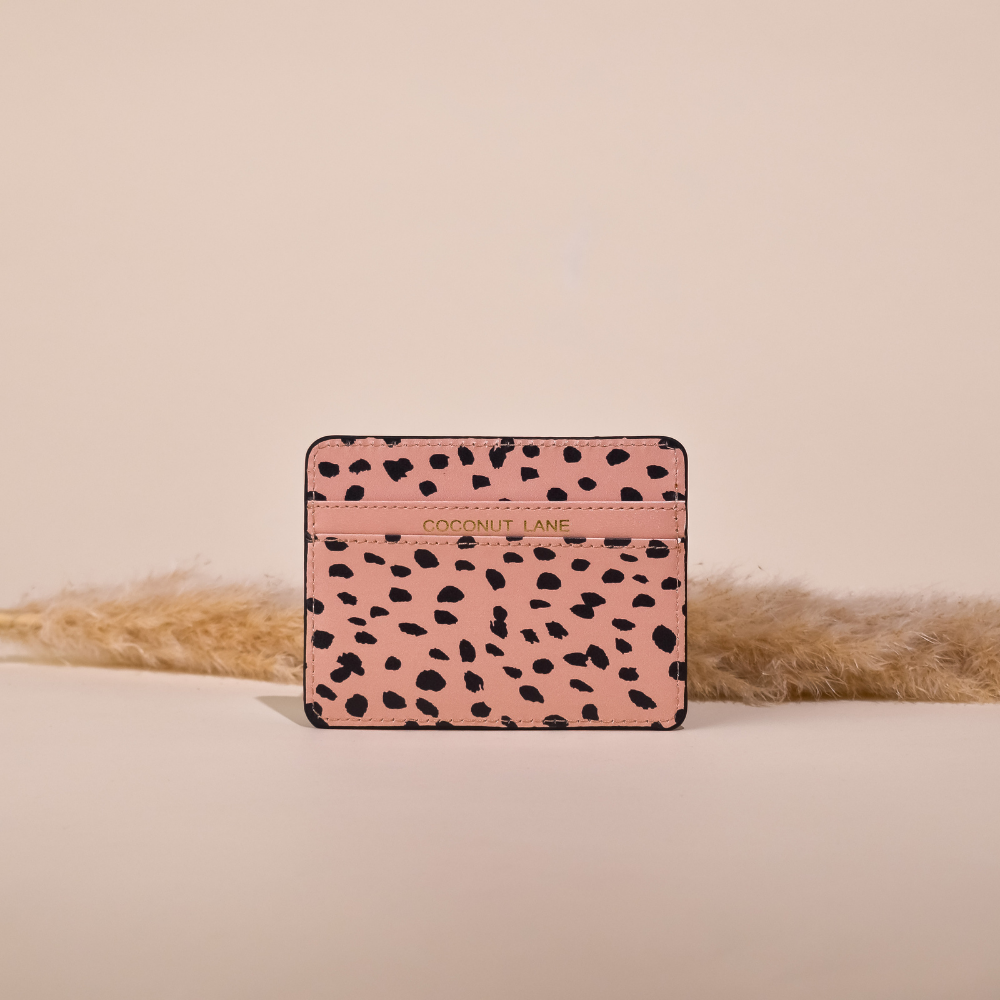 Vegan Leather Card Holder - Tan Spots - Image 2